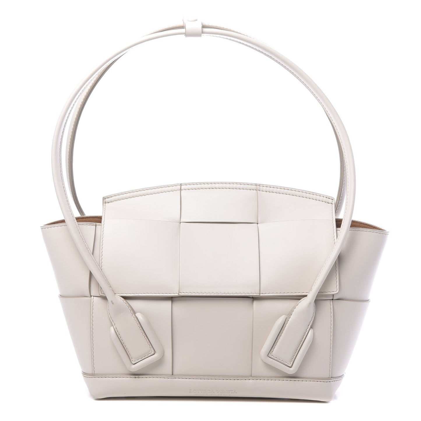 French Calfskin Maxi Intrecciato Arco 33 Bianco