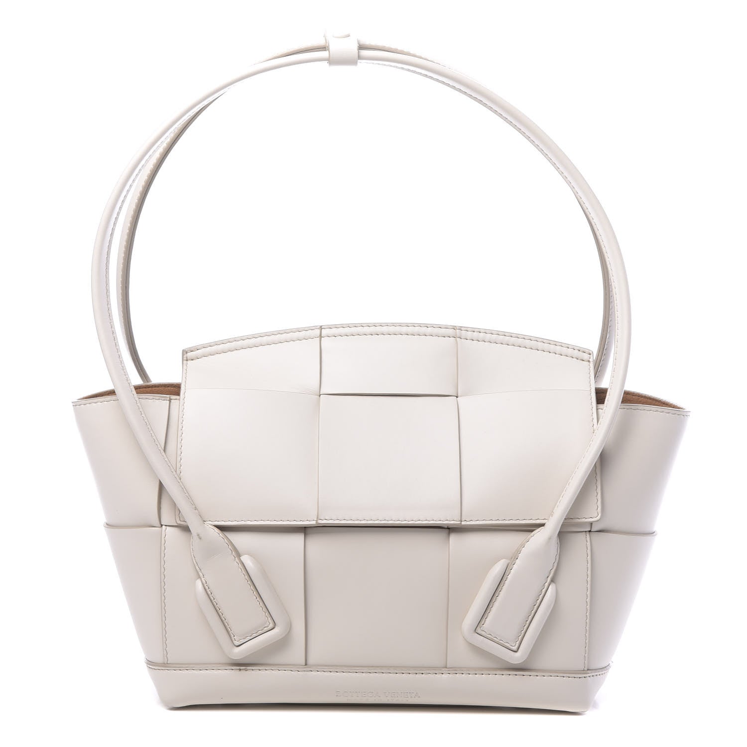 Bottega Veneta French Calfskin Maxi Intrecciato Arco 33 Bianco 1 of 12