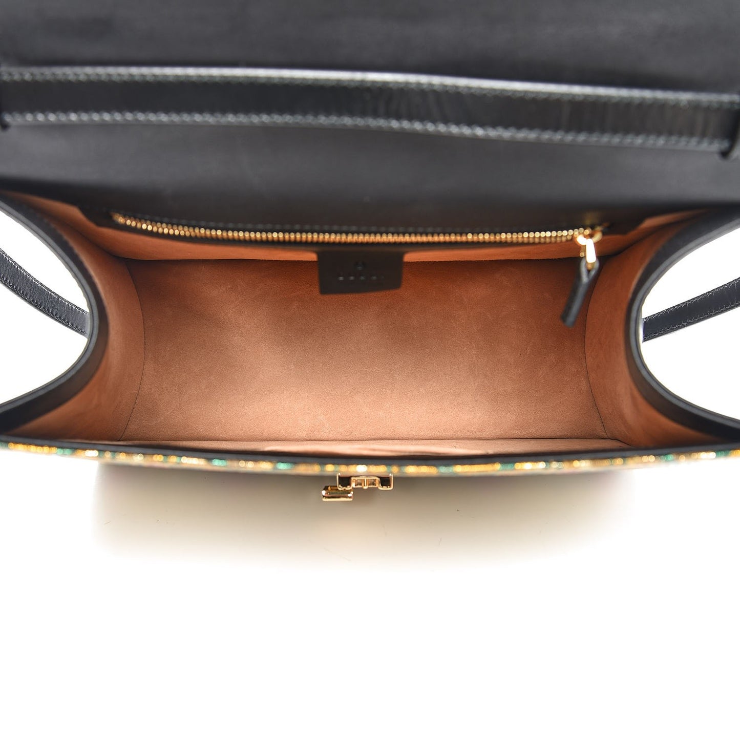 Iridescent Brocade Medium Sylvie Top Handle Bag Gold