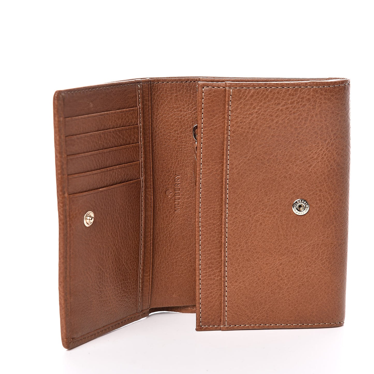 Natural Calfskin Tree French Purse Wallet Oak