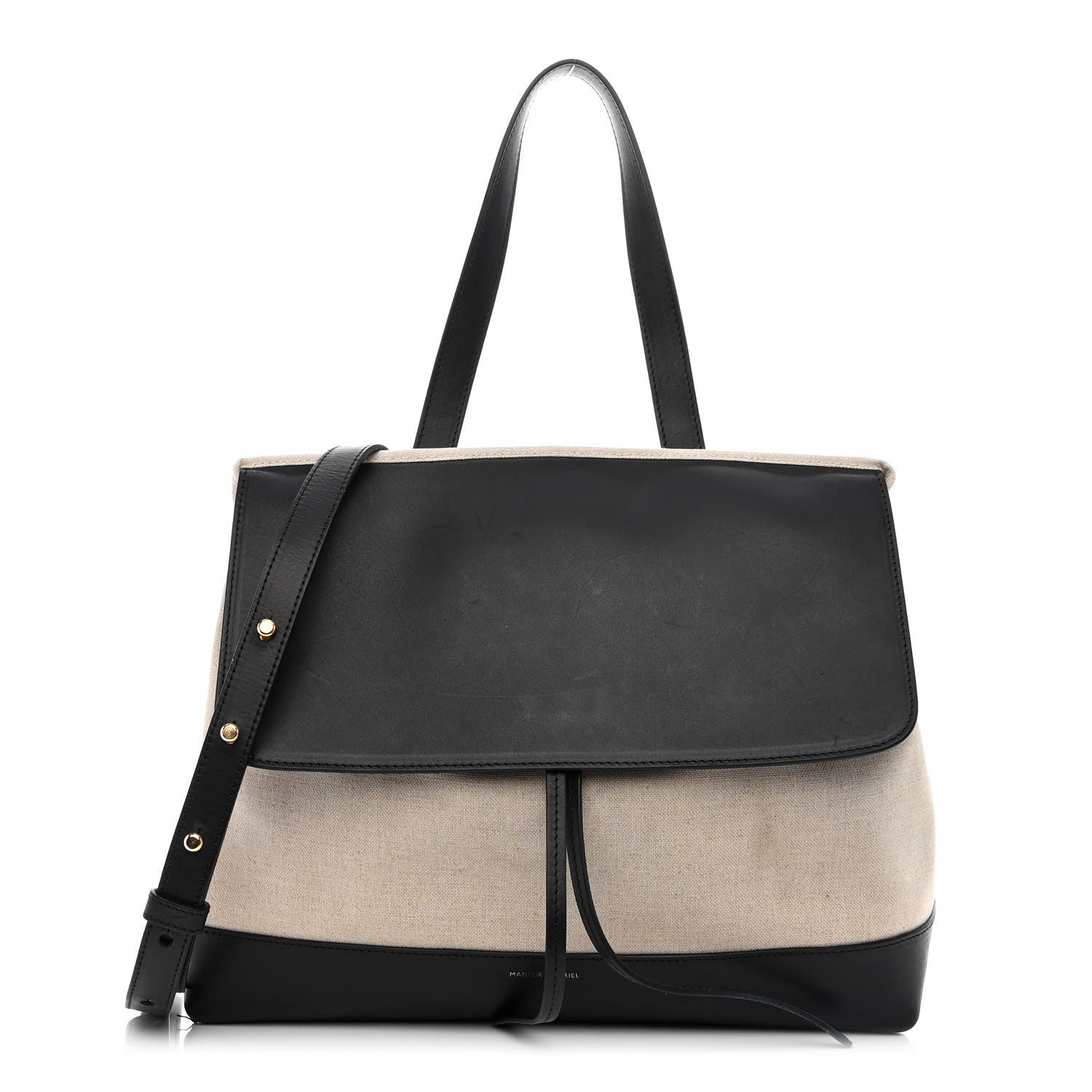 Mansur Gavriel Canvas Calfskin Lady Bag Creme Black 1 of 11