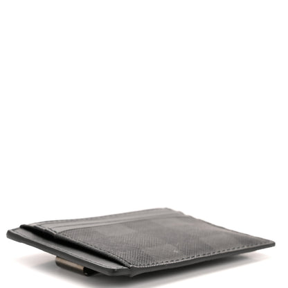 Burberry Coated Canvas Calfskin Check Money Clip Card Case Charcoal 4 of 9