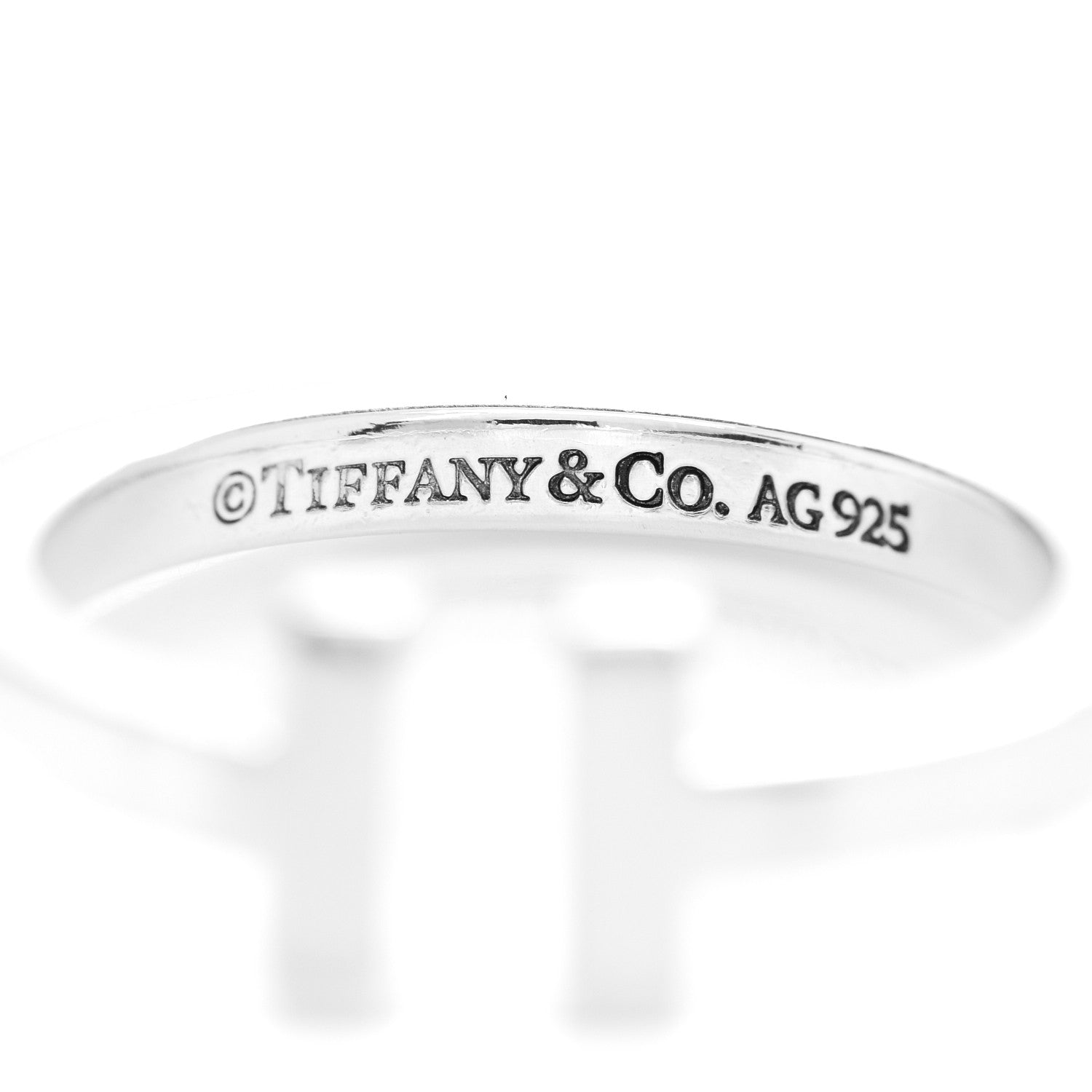 Tiffany Sterling Silver T Square Ring 57 8 5 of 5
