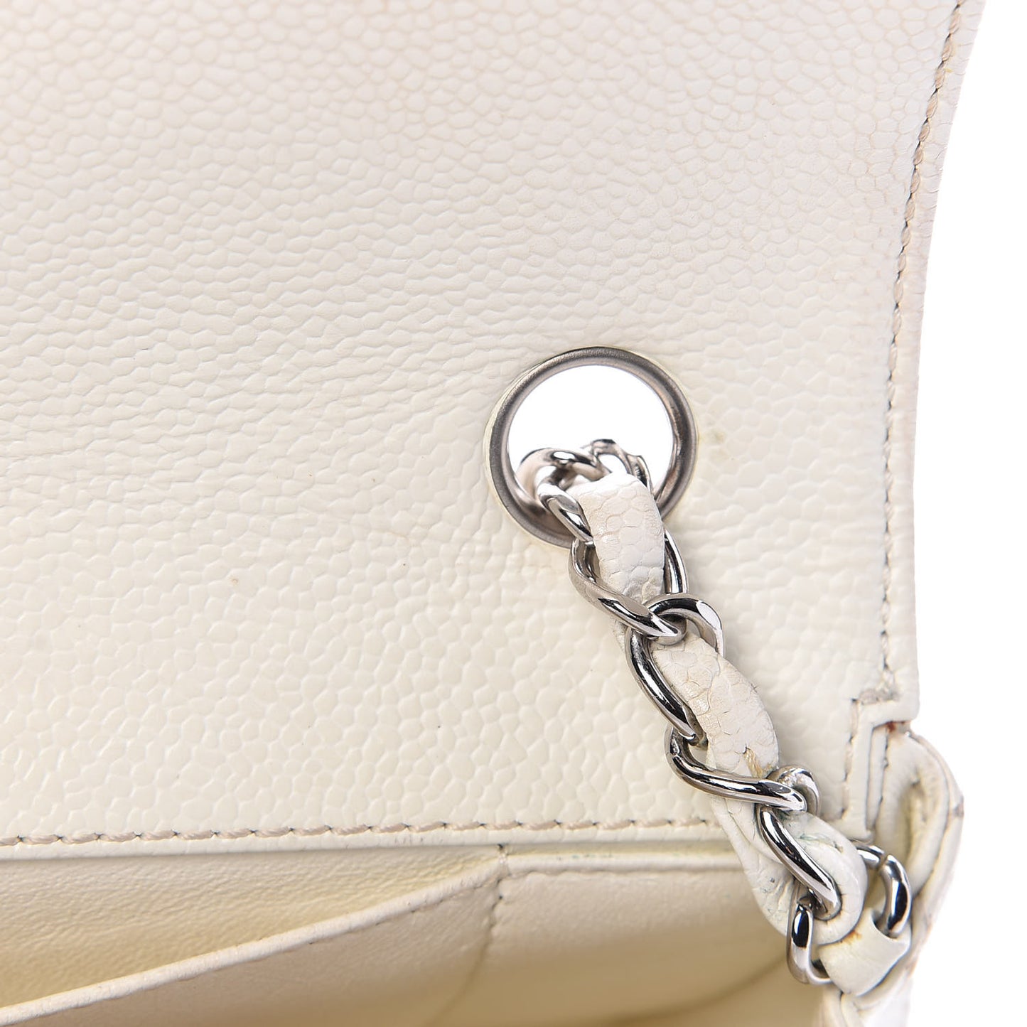 Caviar Quilted East West Flap White
