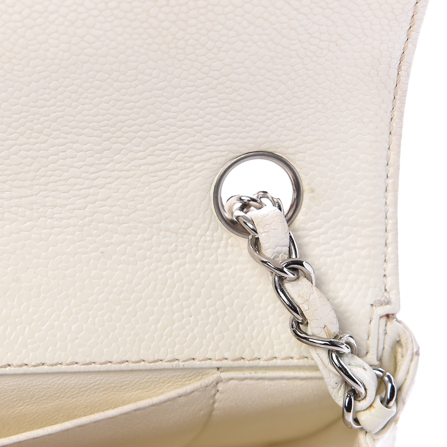 Chanel Caviar Quilted East West Flap White 16 of 18