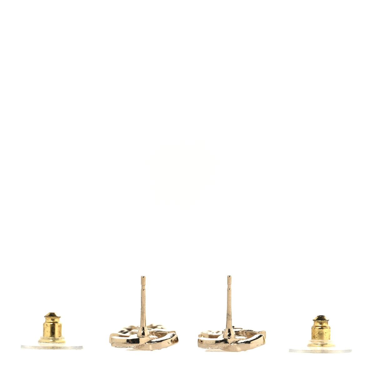 Chanel Metal Crystal CC Tear Drop Earrings Gold 3 of 5
