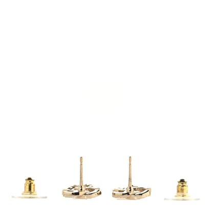 Chanel Metal Crystal CC Tear Drop Earrings Gold 3 of 5