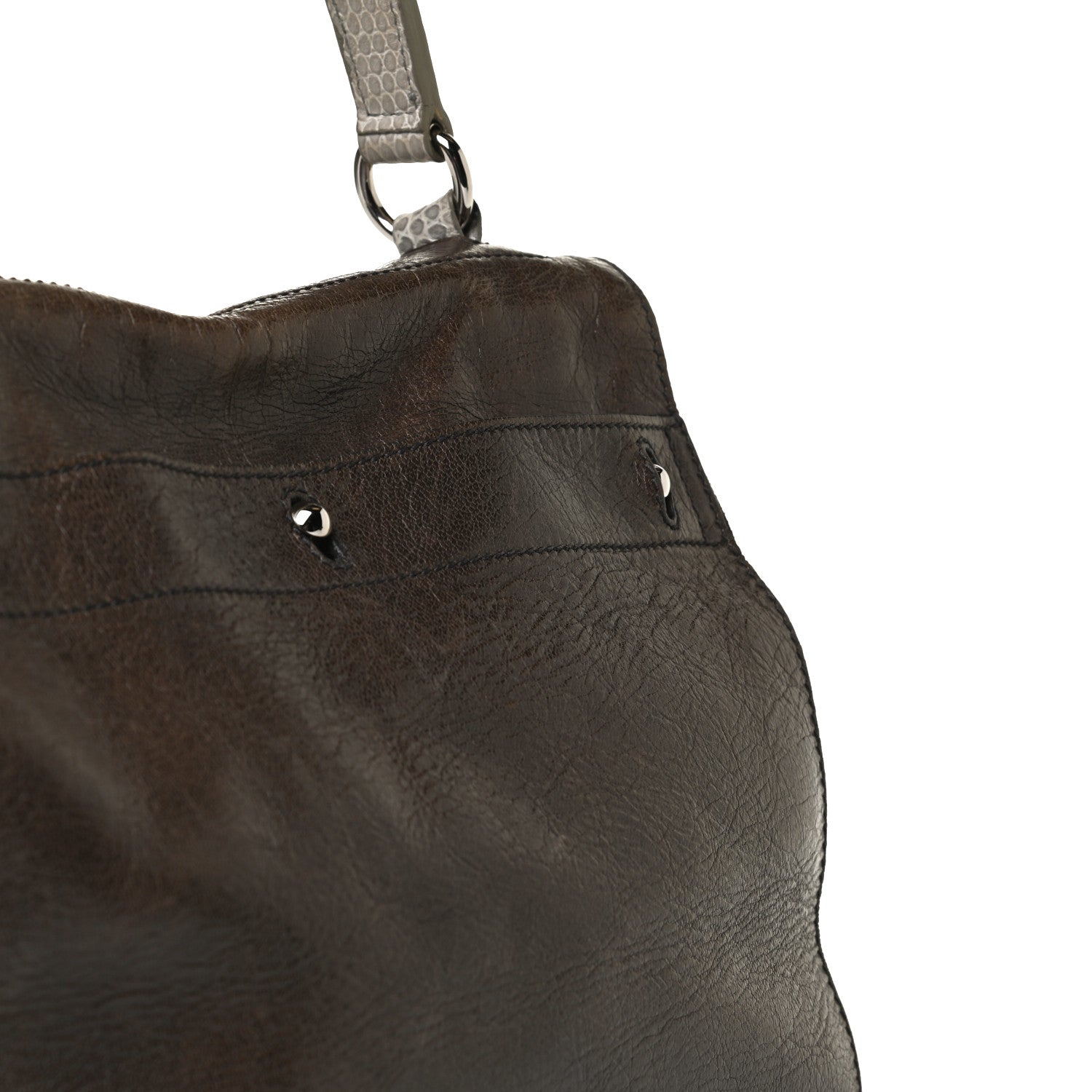 Saint Laurent Calfskin Lizard Embossed Medium Muse Two Brown 12 of 36