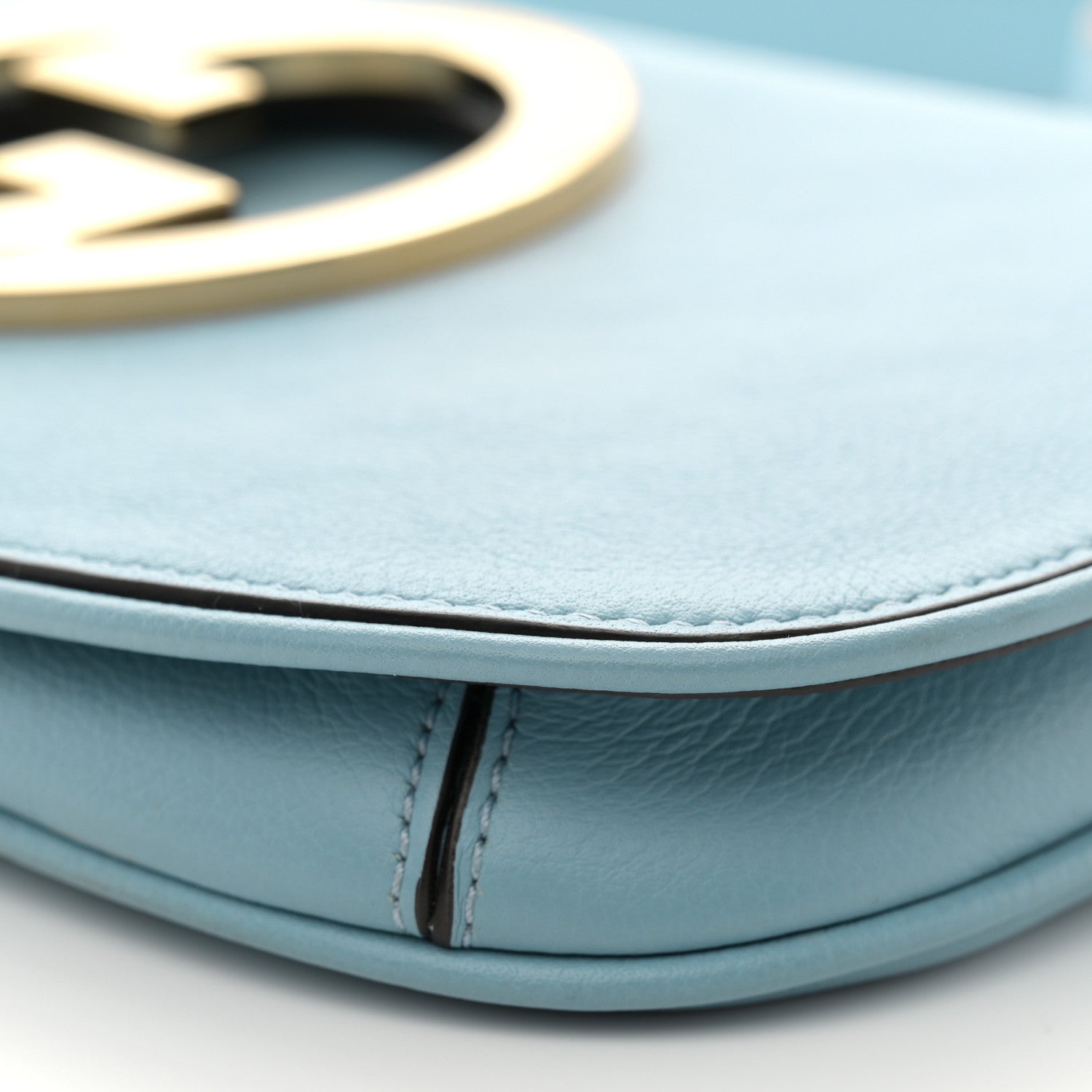 Gucci Roxy Calfskin Blondie Chain Shoulder Flap Bag Cloudy Blue 10 of 12