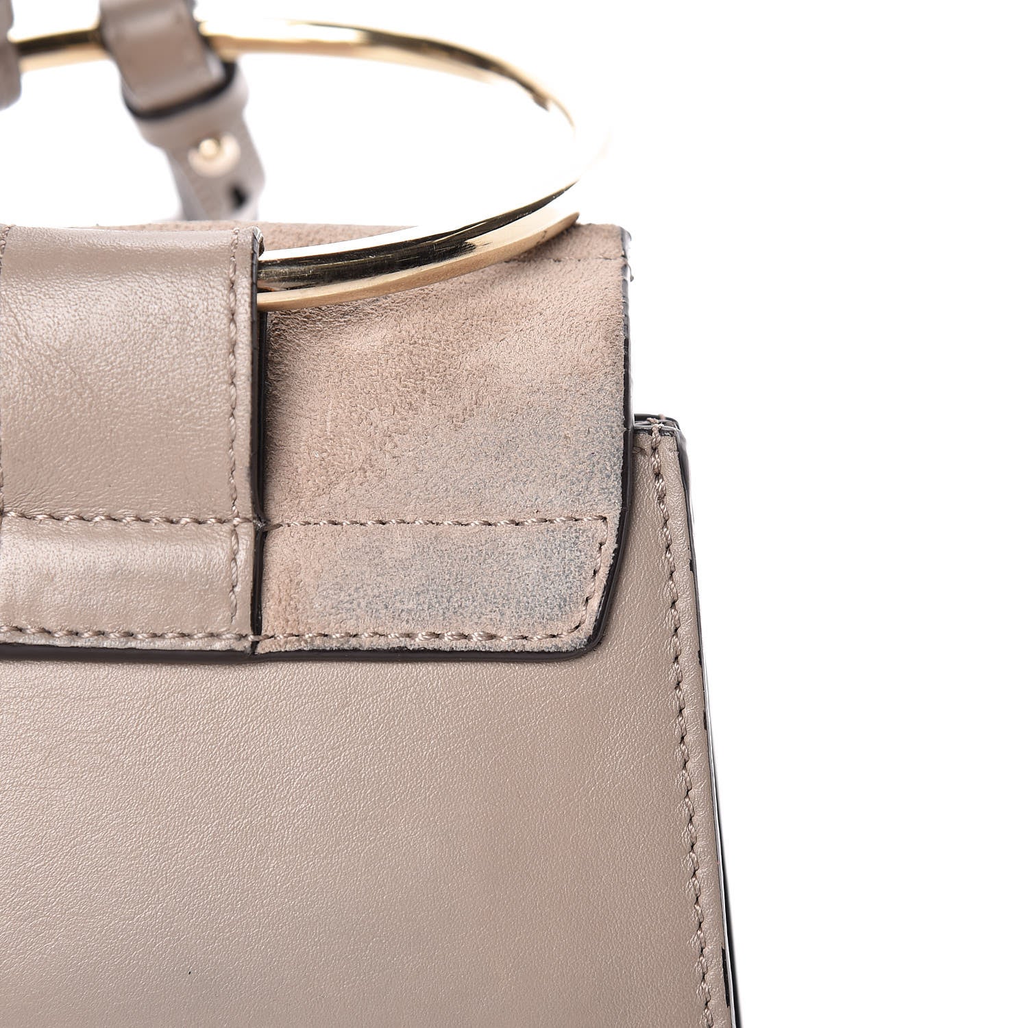 Chloe Suede Calfskin Mini Faye Bracelet Bag Motty Grey 15 of 17