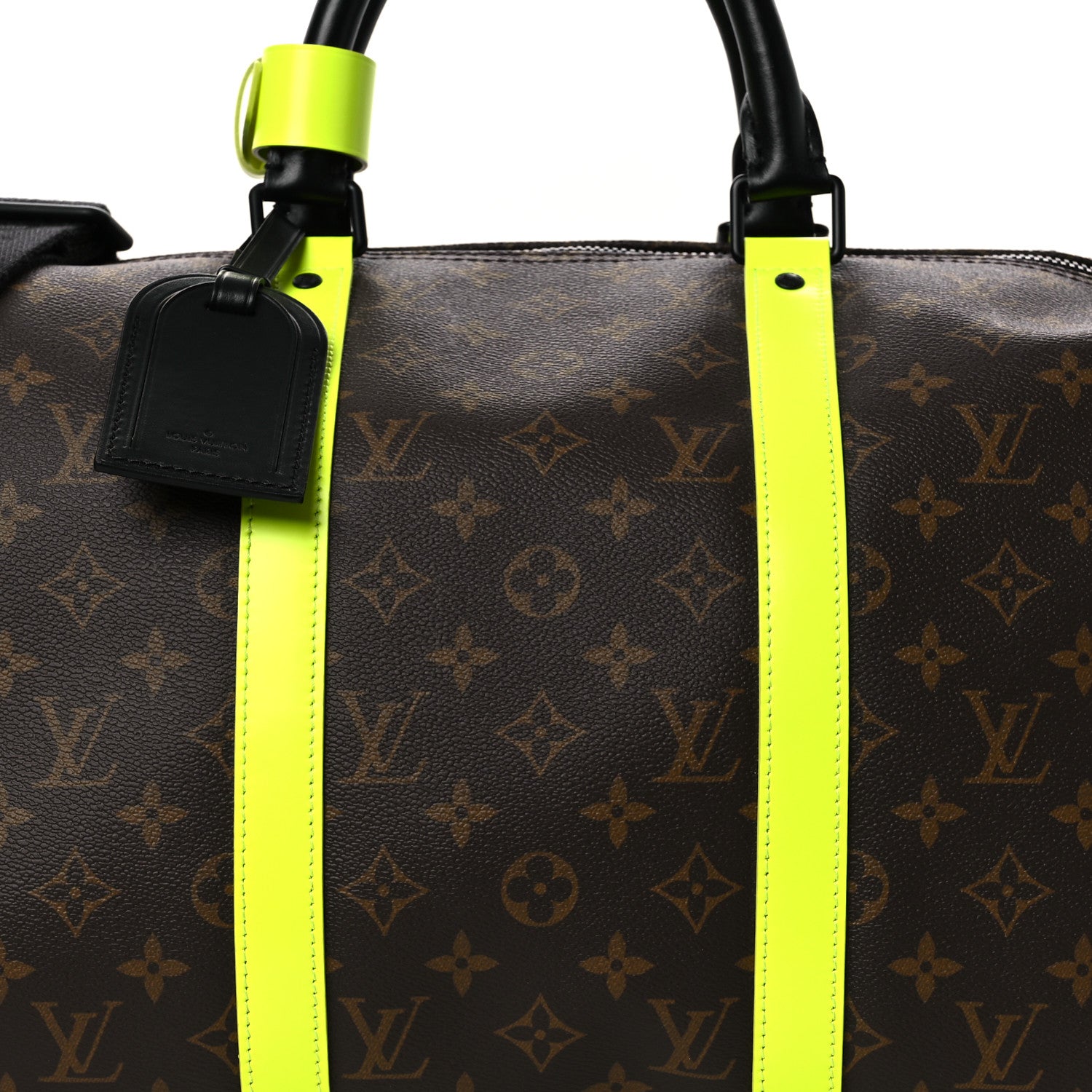 Louis Vuitton Monogram Macassar Keepall Bandouliere 50 Florescent Yellow 7 of 9
