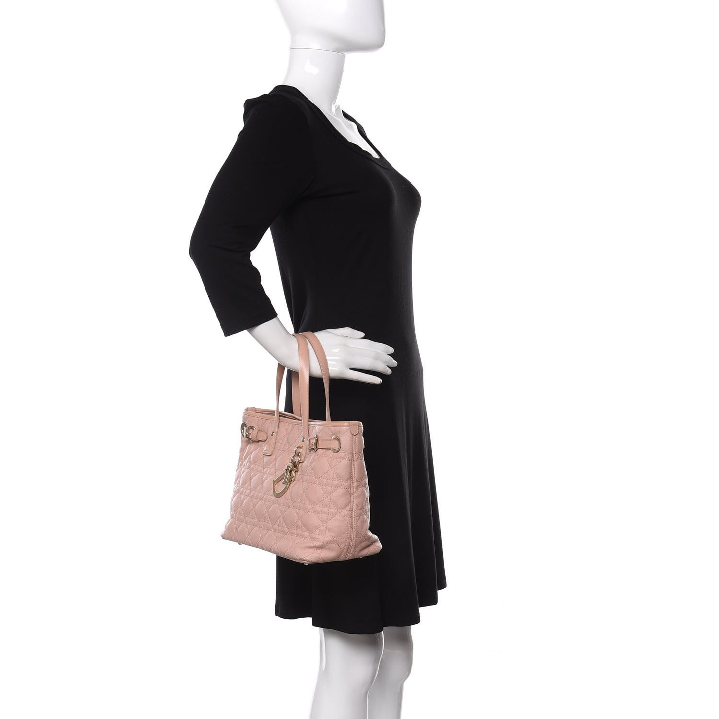 Coated Canvas Cannage Mini Panarea Tote Light Pink
