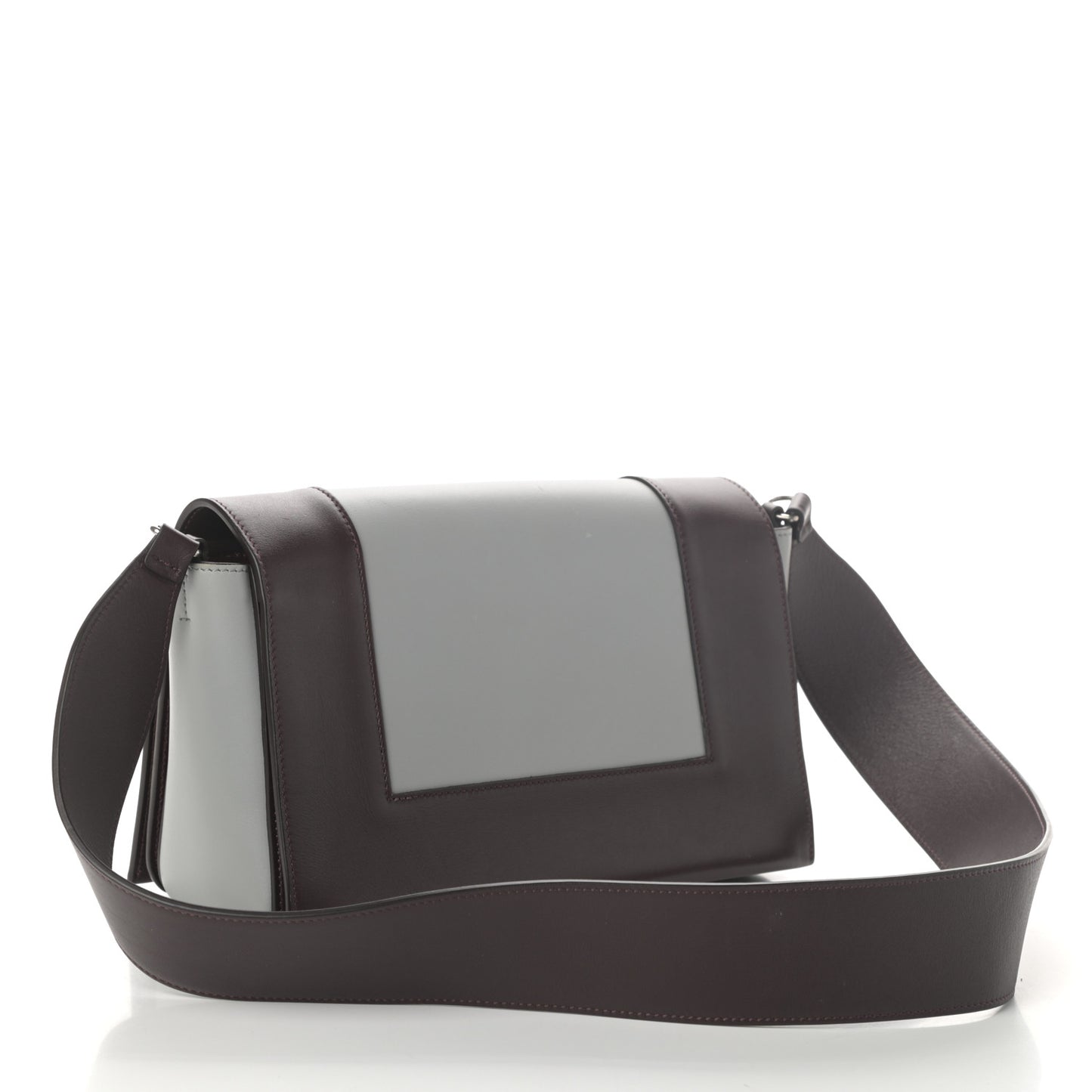 Shiny Smooth Calfskin Medium Frame Shoulder Bag Burgundy Pearl Blue