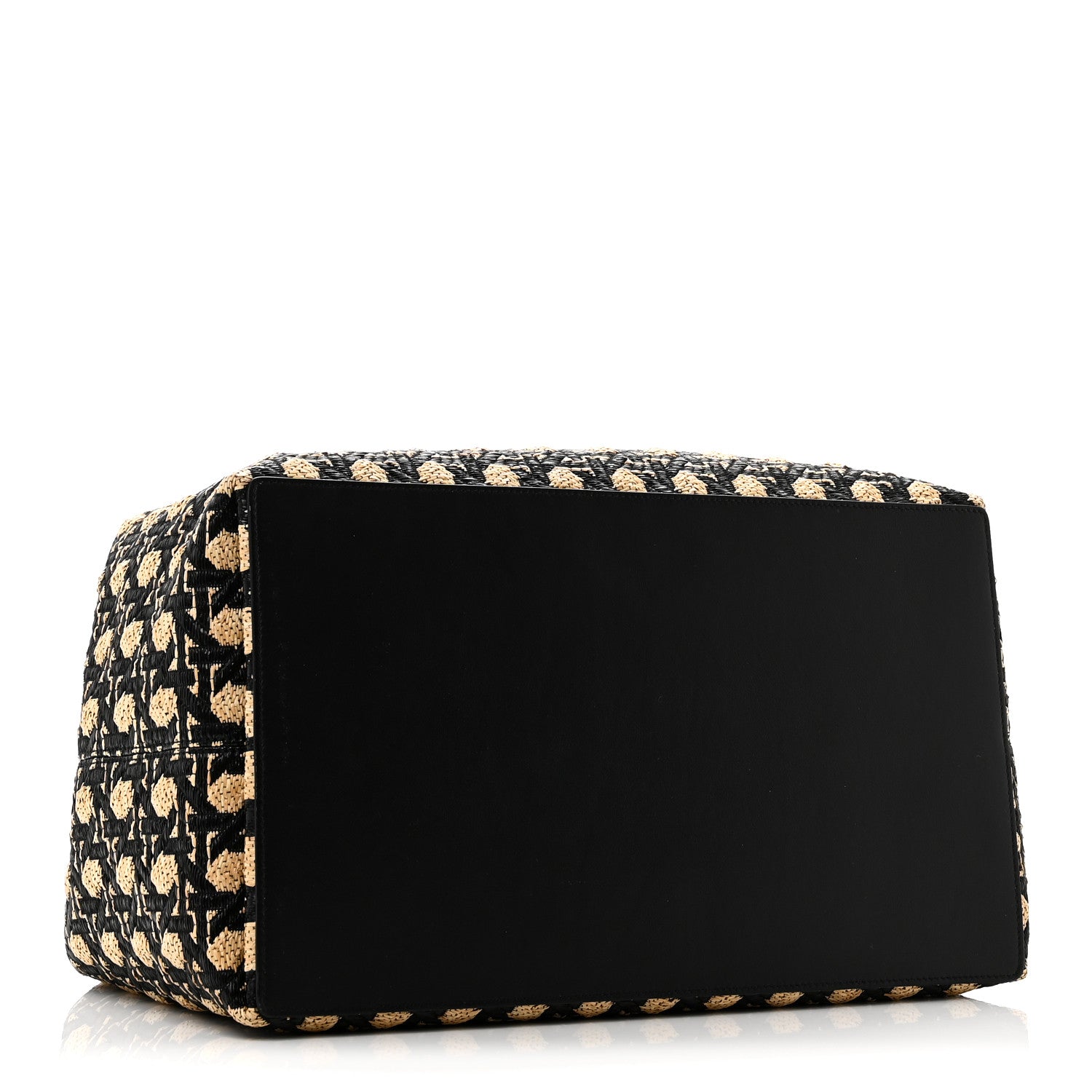 Christian Dior Raffia Calfskin Cannage Large Toujours Black Beige 5 of 11