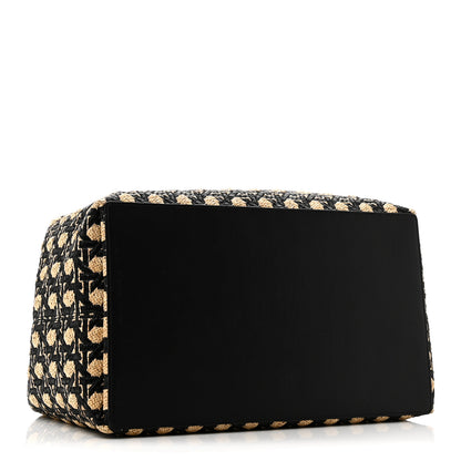 Christian Dior Raffia Calfskin Cannage Large Toujours Black Beige 5 of 11