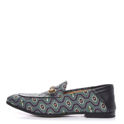 Gucci Canvas Lambskin Pearl Eyes Bees Mens Brixton Horsebit Loafers 8.5 Holly Black 1 of 12