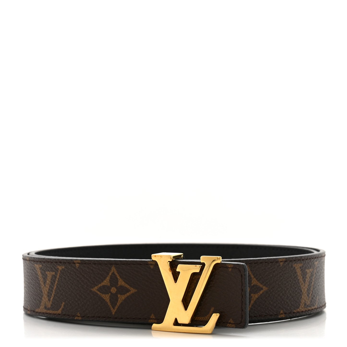 Calfskin Monogram 30mm LV Initiales Reversible Belt 85 34 Black