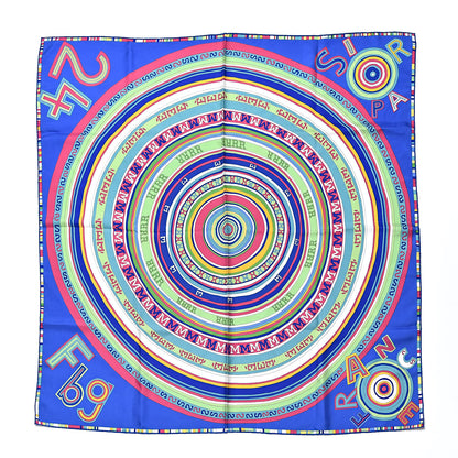 Hermes Silk Tohu Bohu Scarf 90 Bleu Dur Vert Veronese Rose 1 of 4
