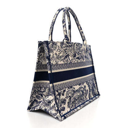 Christian Dior Canvas Embroidered Medium Dioriviera Toile De Jouy Book Tote Blue 3 of 14