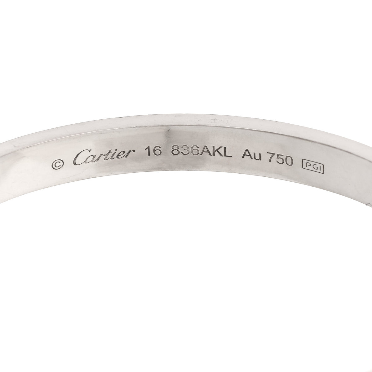 18K White Gold LOVE Bracelet 16