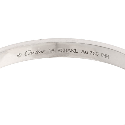 Cartier 18K White Gold LOVE Bracelet 16 6 of 9