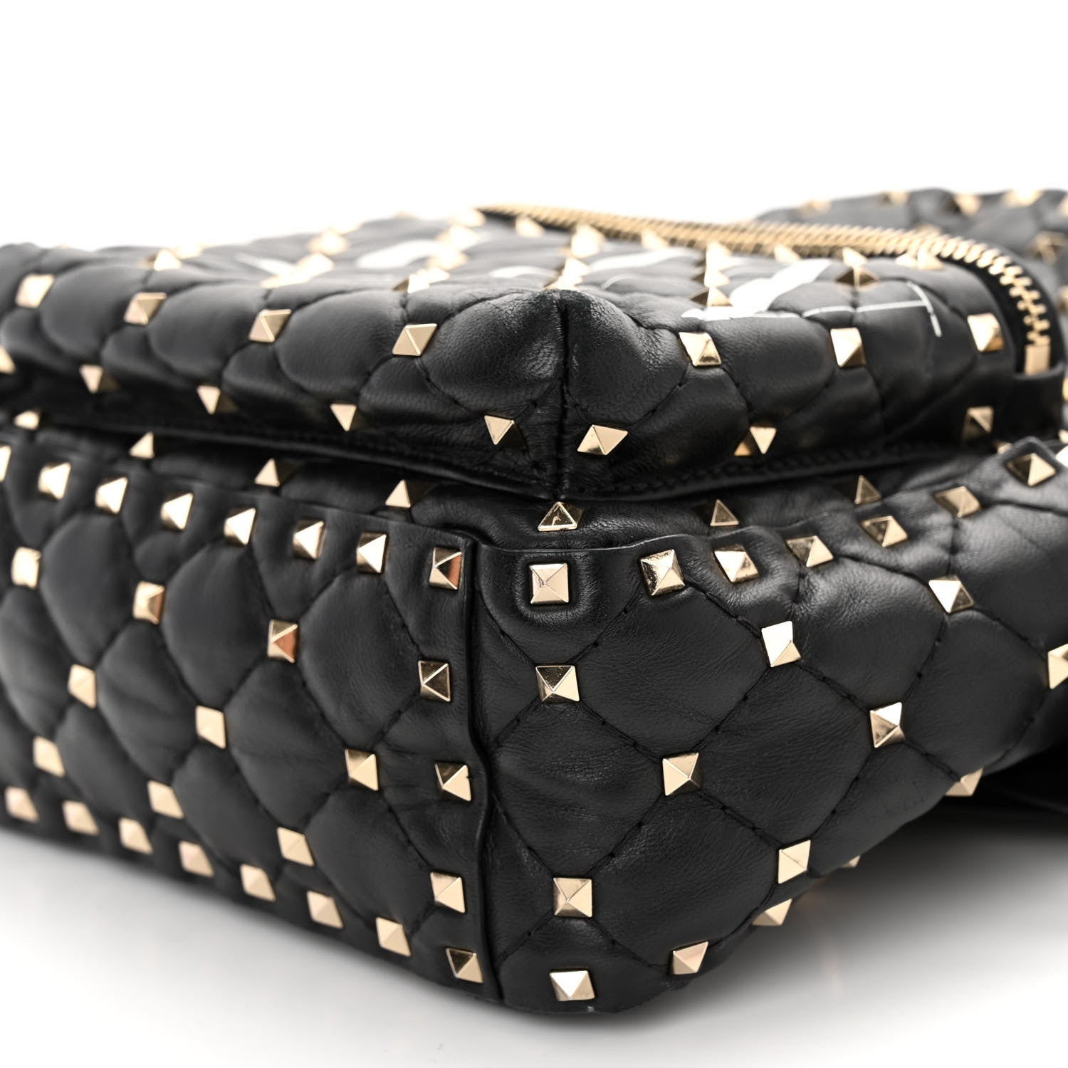 Valentino Garavani Lambskin VLTN Print Quilted Mini Rockstud Spike Backpack Black 9 of 16