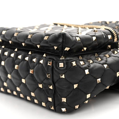 Valentino Garavani Lambskin VLTN Print Quilted Mini Rockstud Spike Backpack Black 9 of 16