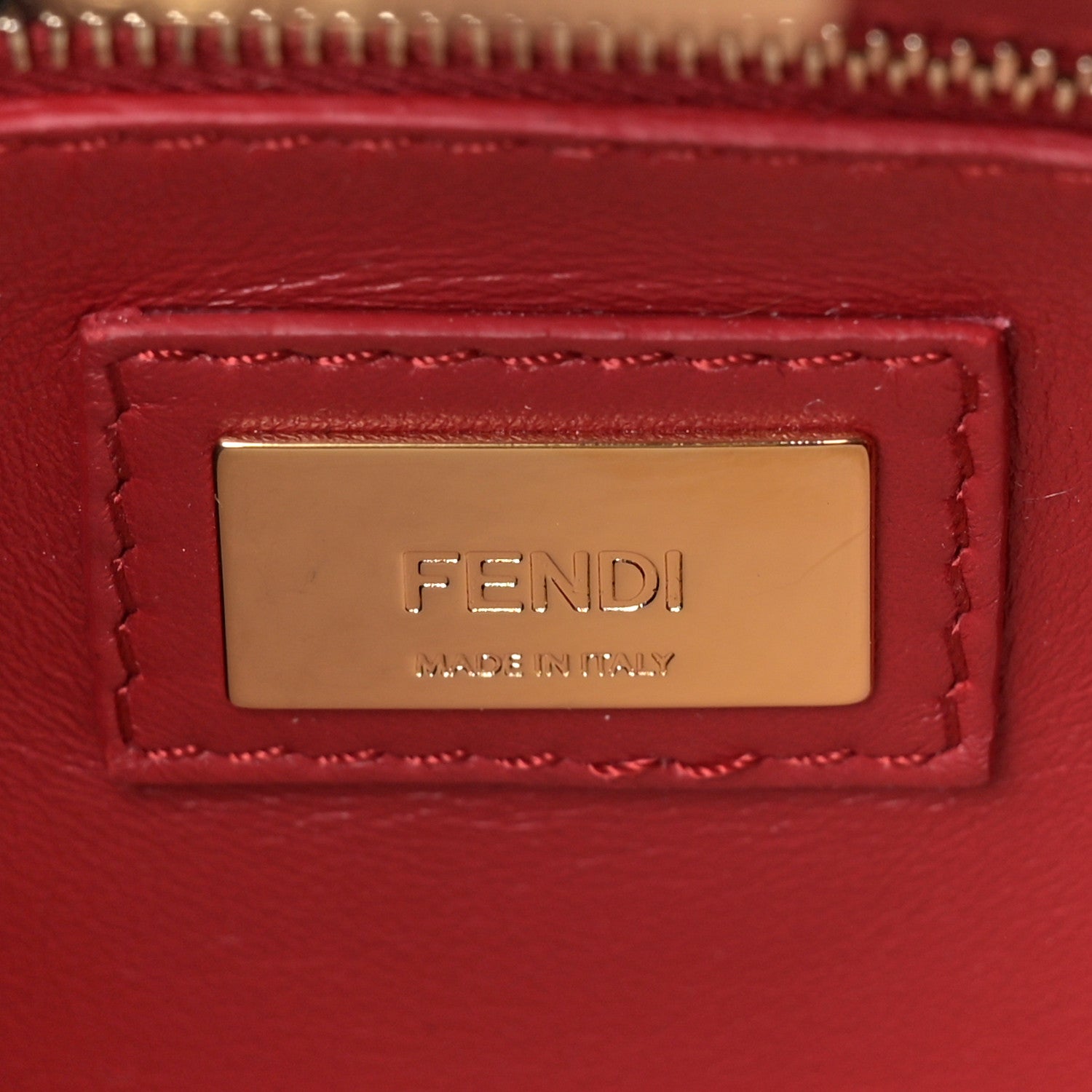 Fendi Nappa Mini Peekaboo Iconic Satchel Fragola 7 of 9