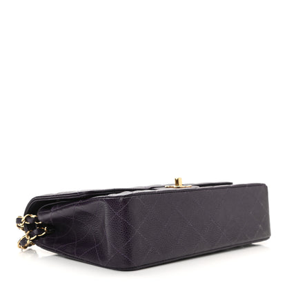 Chanel Caviar Quilted Medium Double Flap Dark Purple 4 of 10