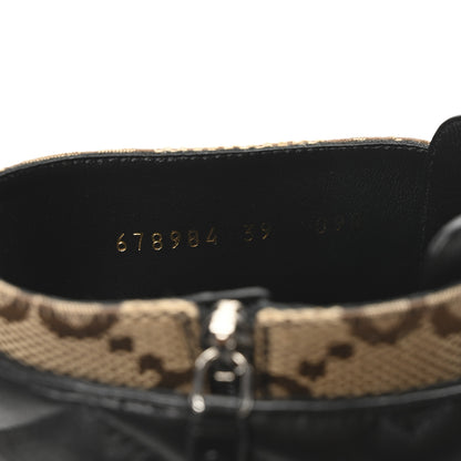 Gucci Flores Calfskin Monogram Maxi GG Nappa Matelasse Double G 40mm Ankle Boots 39 Black Camel Ebony 8 of 8