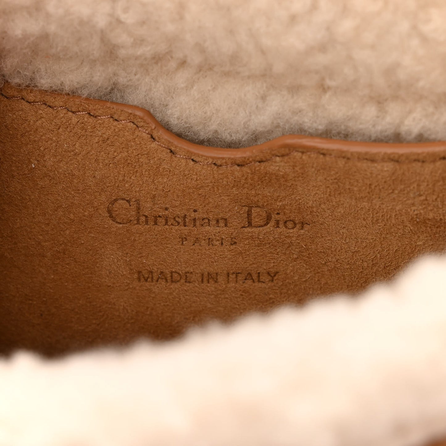 Suede Shearling Medium Bobby Flap Natural