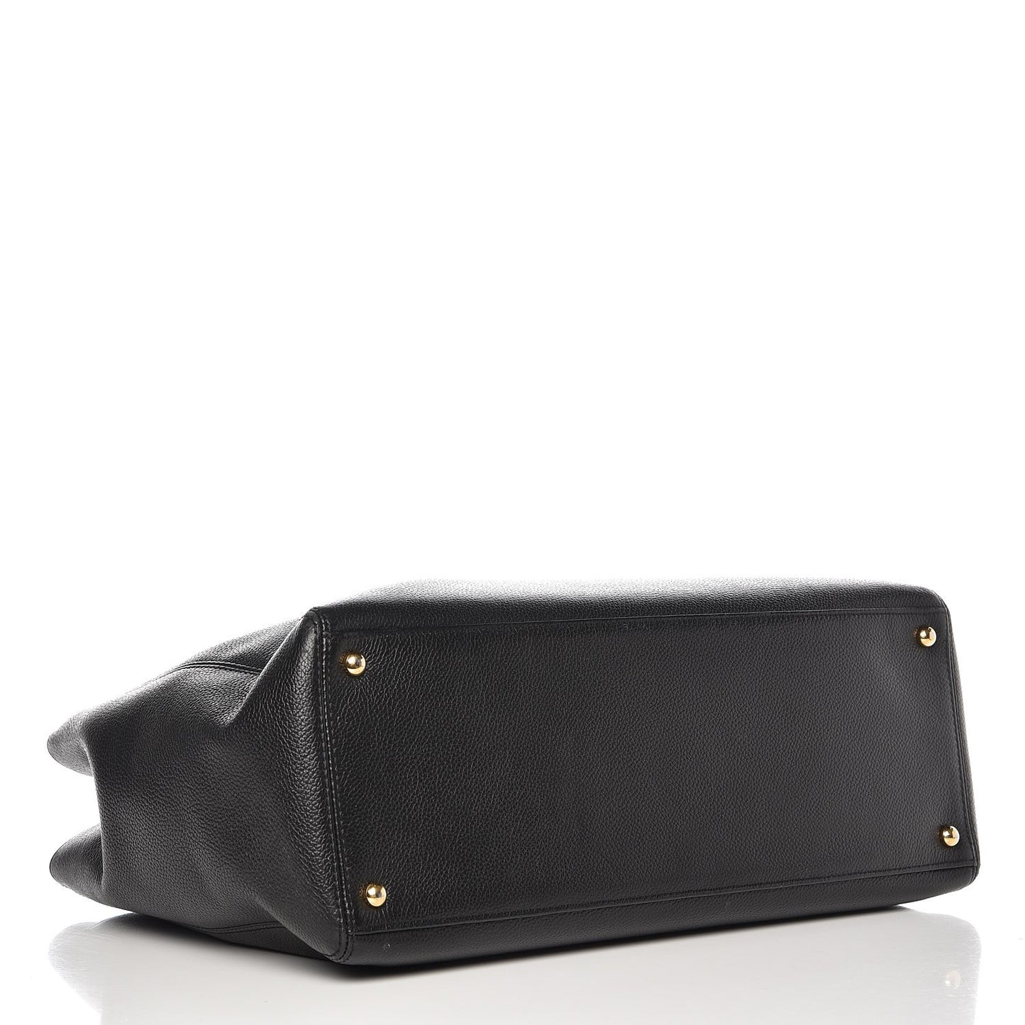 Calfskin Cerf Executive Shopper Tote Black
