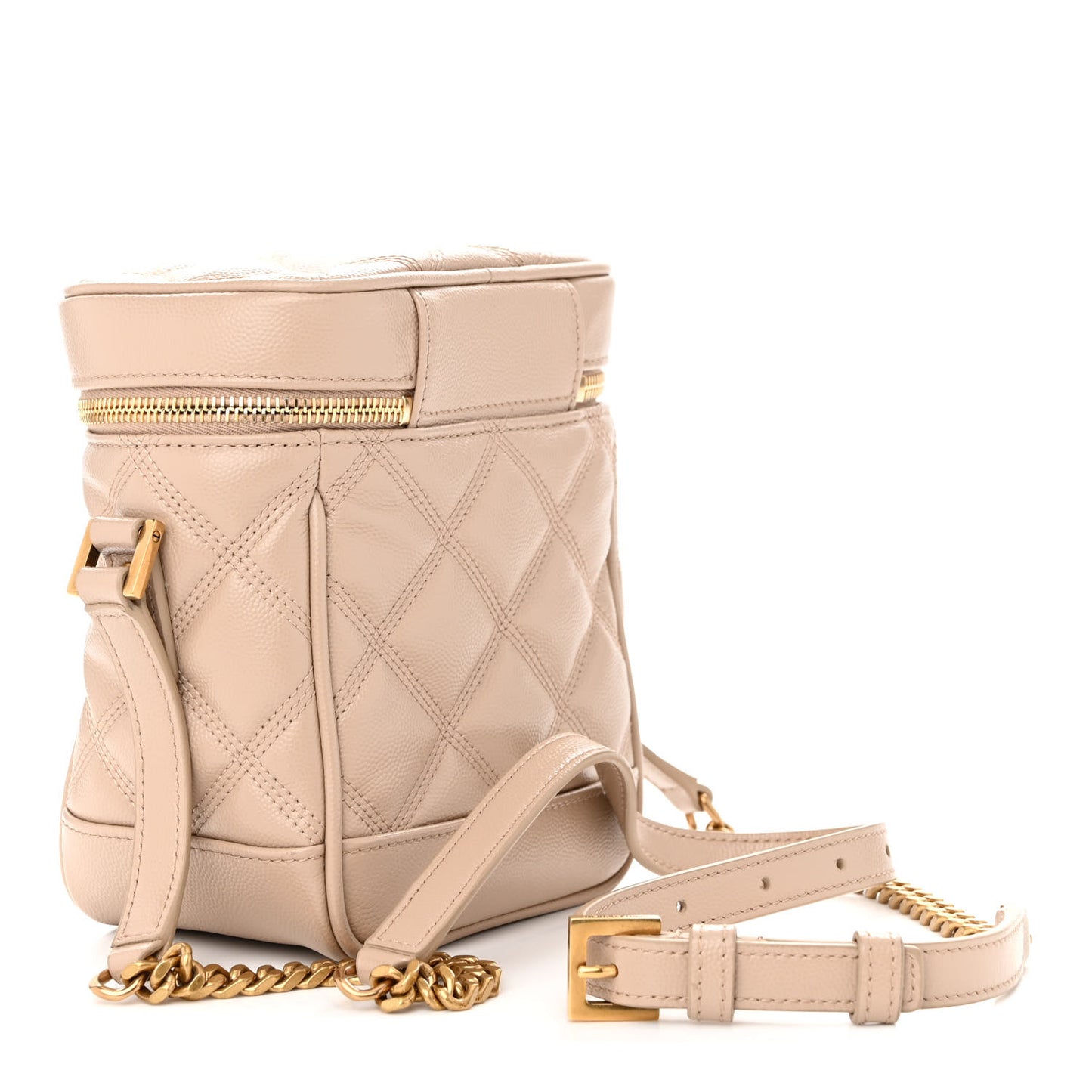 Grain de Poudre Quilted 80's Vanity Bag Dark Beige