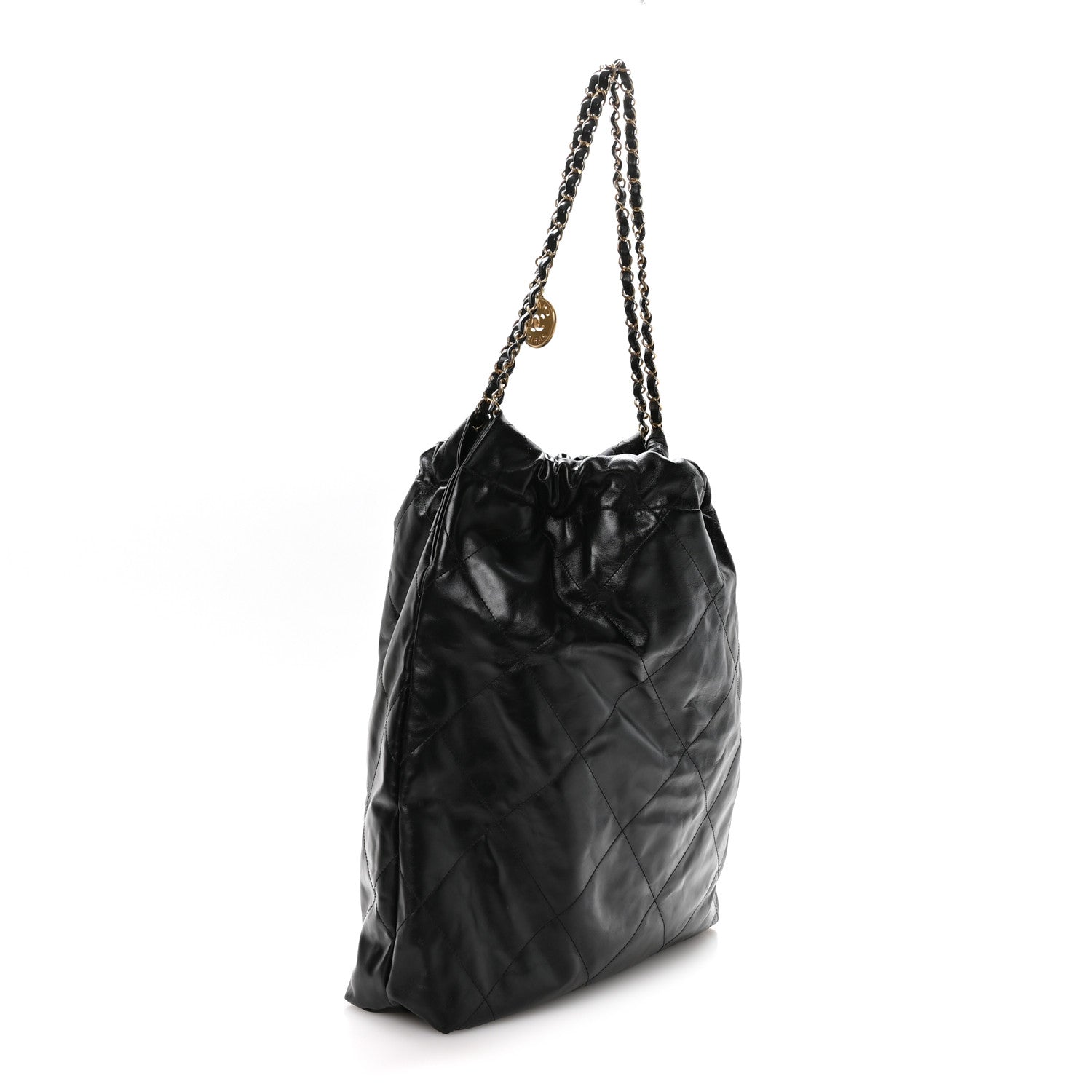 Chanel Shiny Calfskin Quilted Large Chanel 22 Black 4 of 11