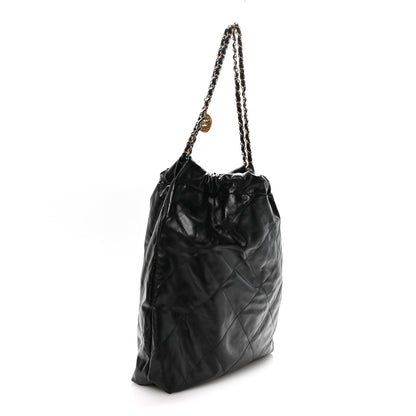 Chanel Shiny Calfskin Quilted Large Chanel 22 Black 4 of 11