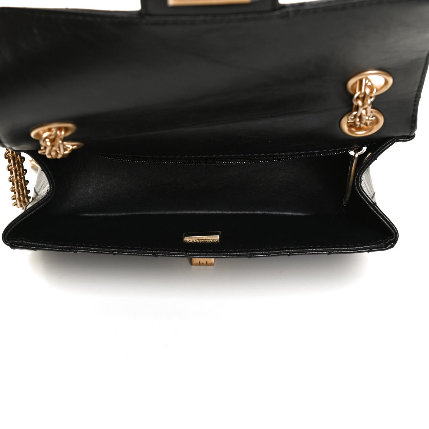 Aged Calfskin Chevron Quilted 2.55 Reissue Mini Flap Black