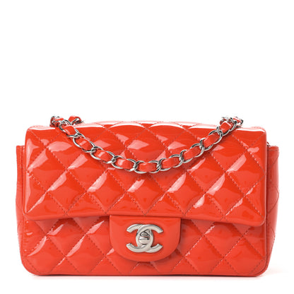 Chanel Patent Calfskin Quilted Mini Rectangular Flap Red 1 of 12