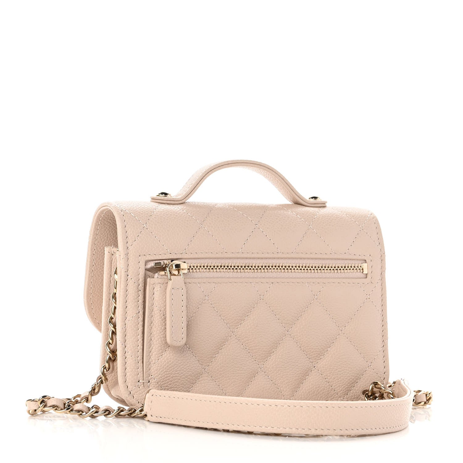 Chanel Caviar Quilted Business Affinity Clutch With Chain Flap Beige 2 of 11