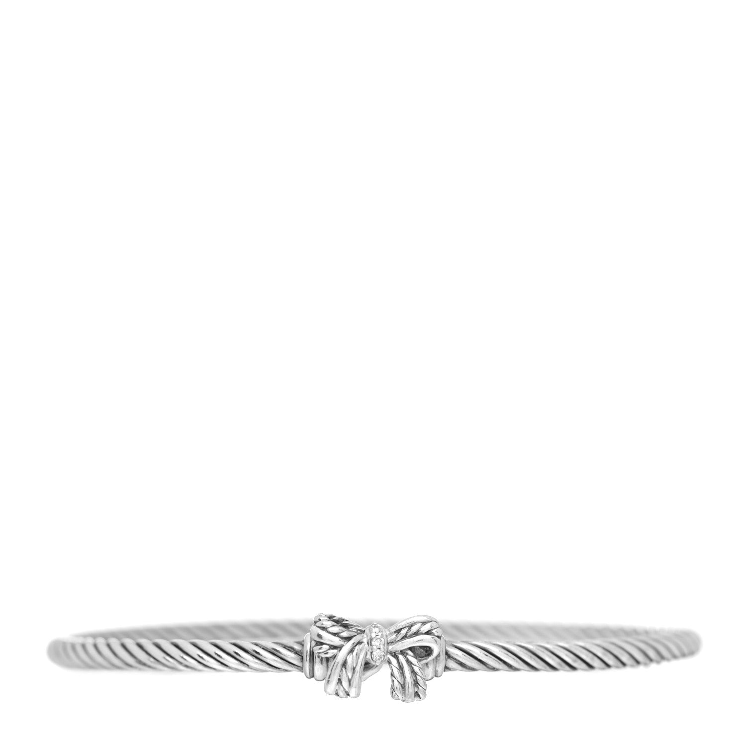 David Yurman Sterling Silver Diamond Bow Cable Collectibles Bracelet 1 of 4