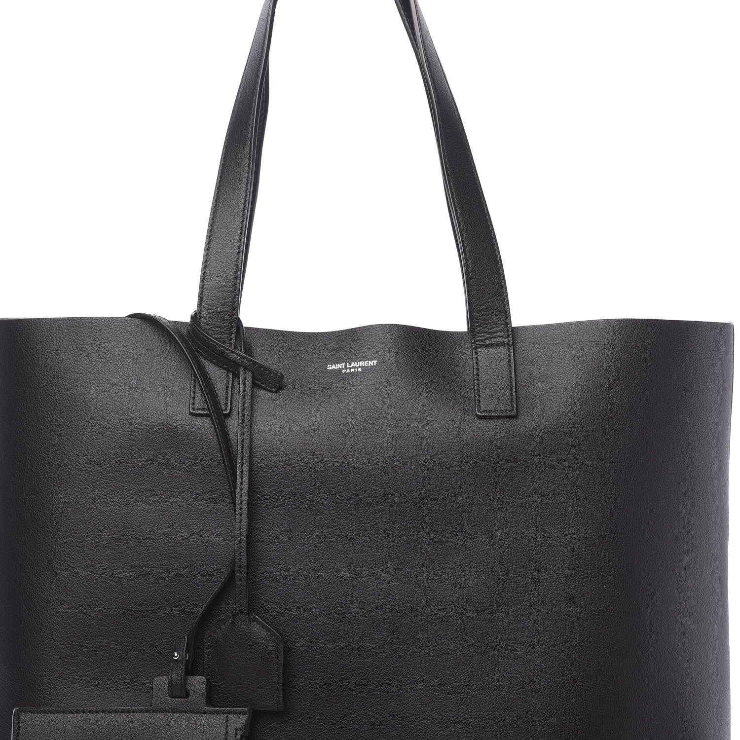 Saint Laurent Calfskin Bold Shopping Tote Black 9 of 9