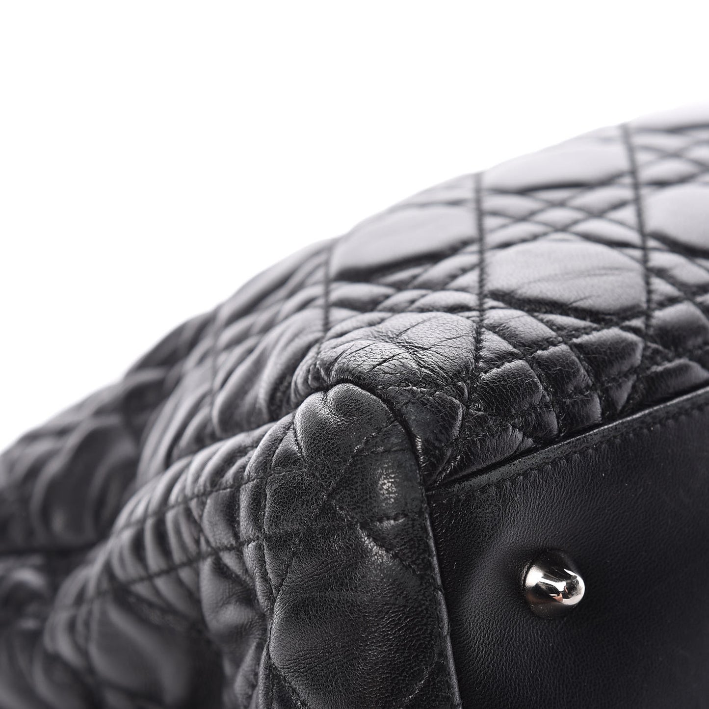 Lambskin Cannage Large Dior Soft Shopping Tote Black