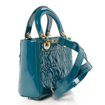 Christian Dior Patent Cannage Small Lady Dior Turquoise 3 of 10