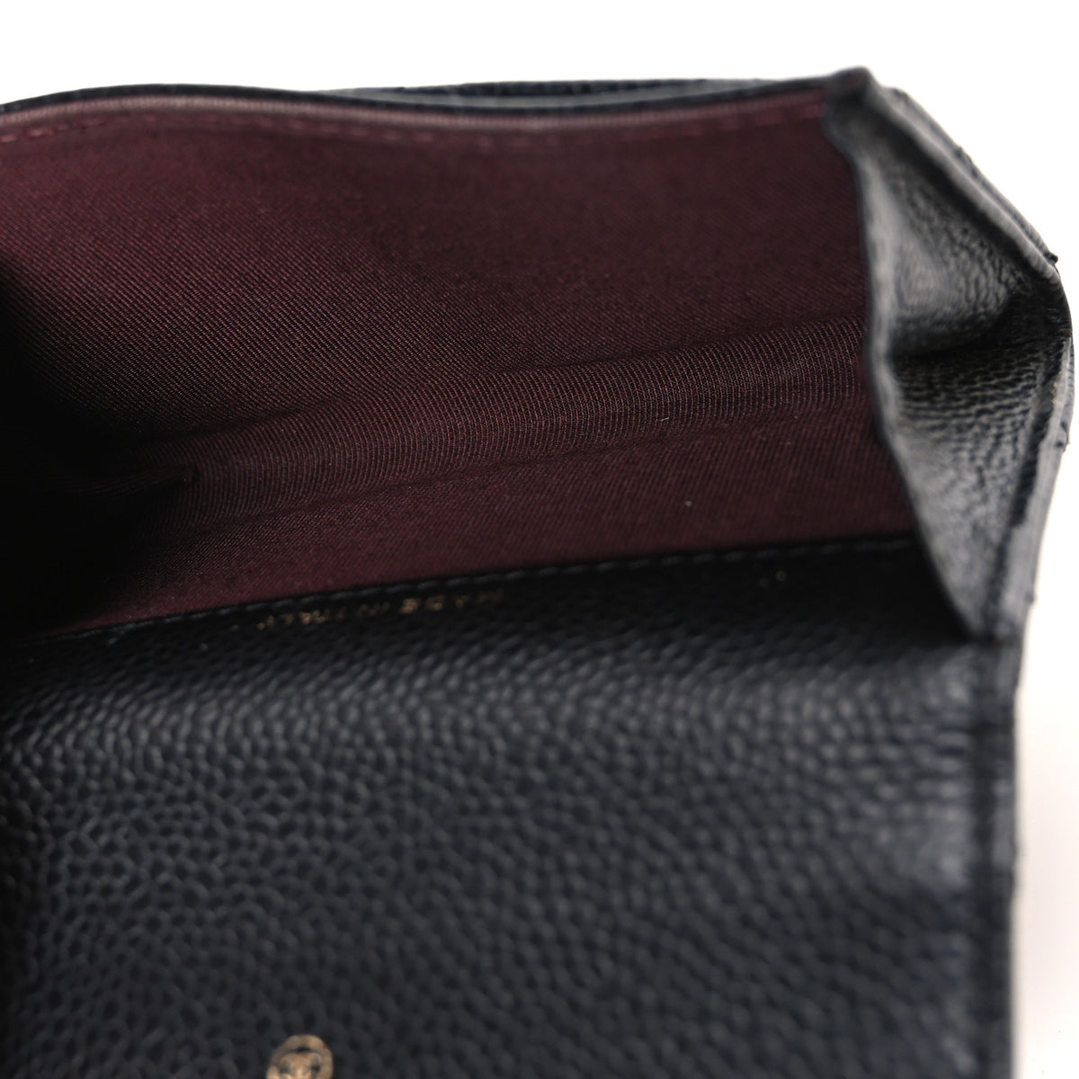 Caviar Quilted Flap Card Holder Black