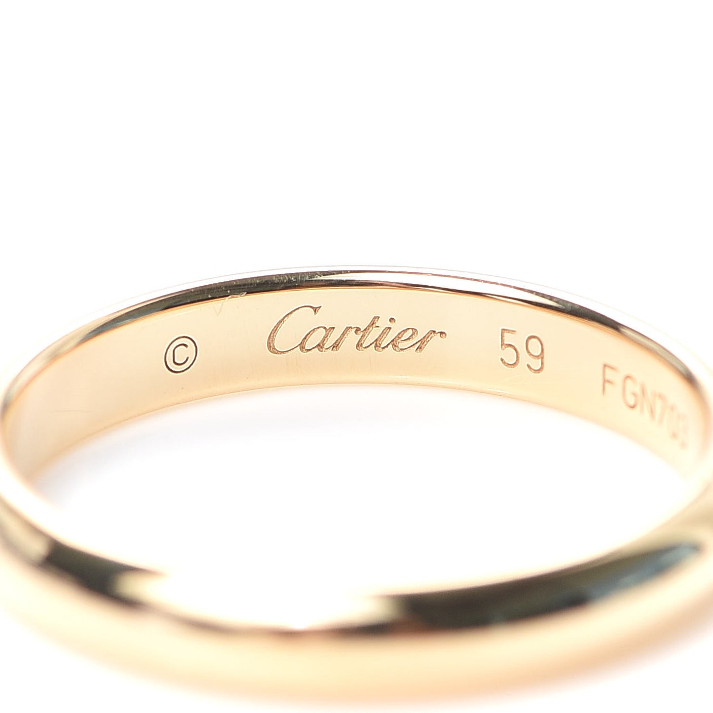18K Yellow Gold 3.5mm 1895 Wedding Band Ring 59 8.75