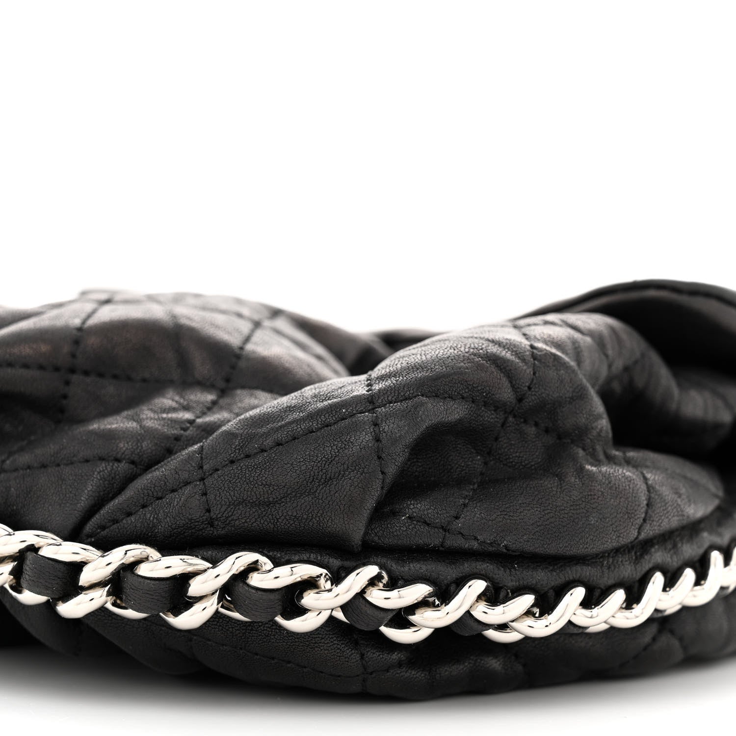 Chanel Washed Lambskin Quilted Medium Chain Around Messenger Black 10 of 11