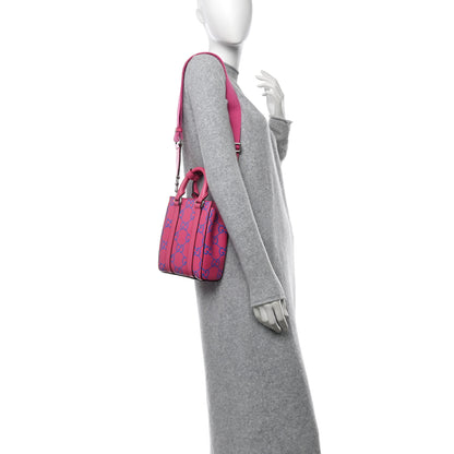 Gucci Calfskin GG Tennis Embossed Mini Tote Bag Modern Fuchsia Modern Blue 2 of 11