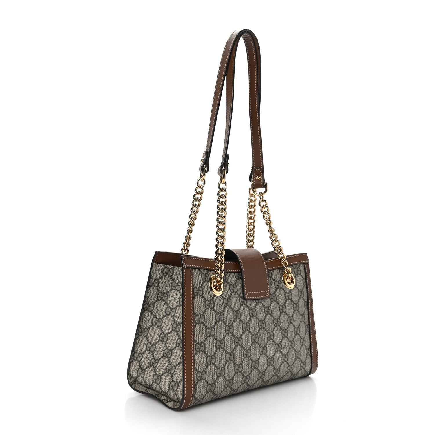 Gucci GG Supreme Monogram Calfskin Small Padlock Tote Beige Ebony Tuscany 2 of 9