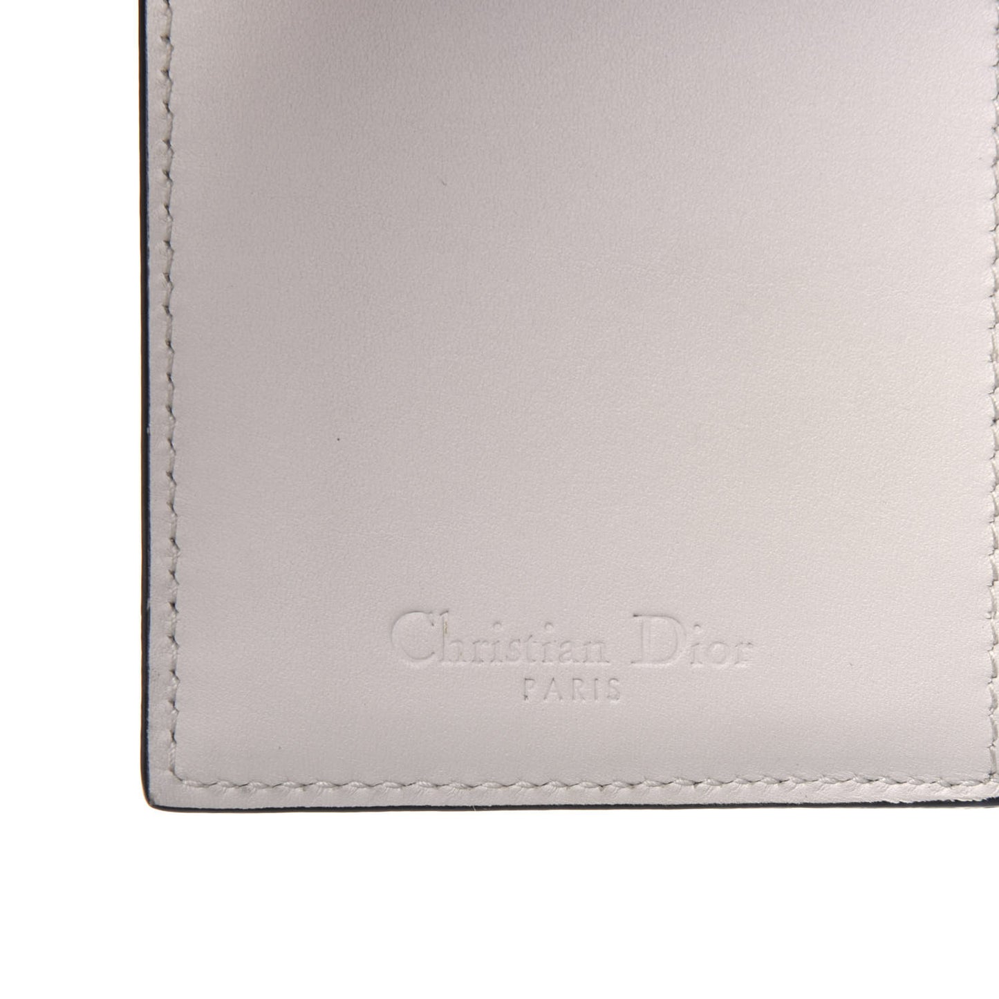 Lambskin Cannage Studded Lady Dior Eden Wallet White