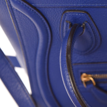 Celine Drummed Calfskin Nano Luggage Indigo 20 of 20