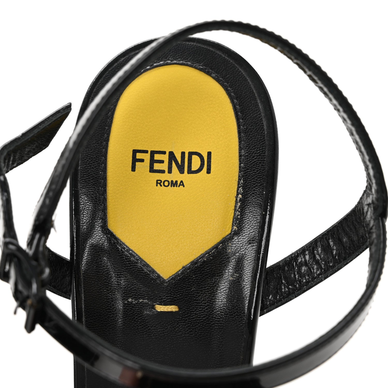 Fendi Patent Strap Platform Sandals 39 Black 8 of 11